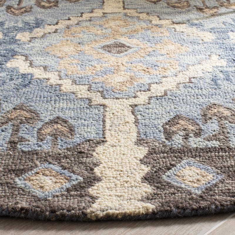 World Menagerie Posada Handmade Wool Light Blue/Cream Rug & Reviews Wayfair